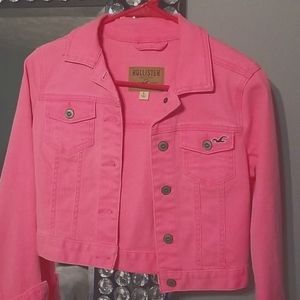 Hollister Pink Jean Jacket Small